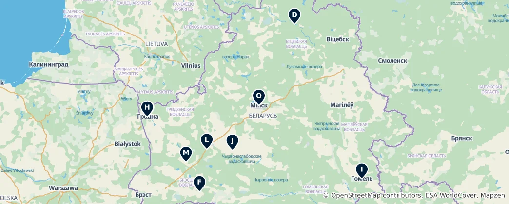 Belarus Must-Sees 지도