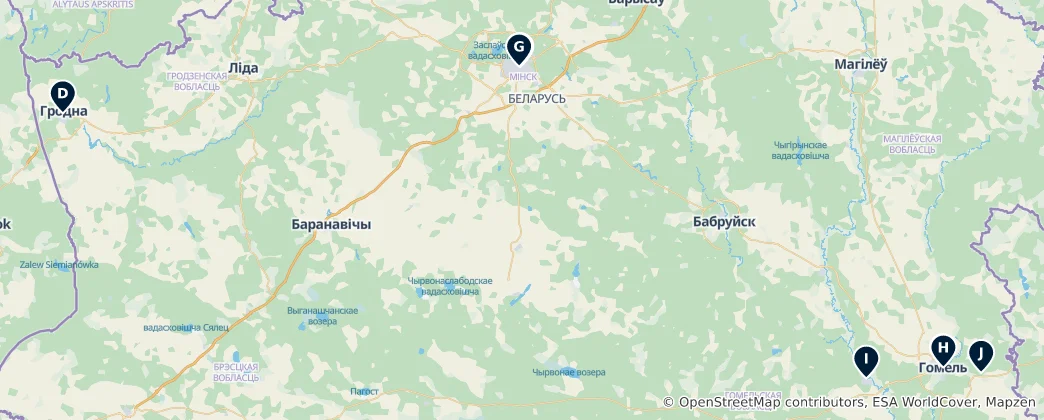 Map of Belarusian Cultural Highlights