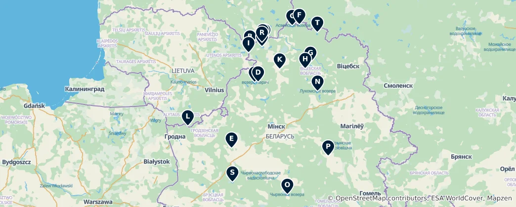 Belarusian Lakes and Parks 지도