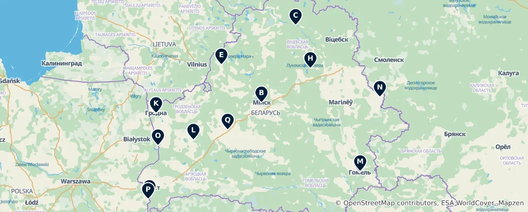 Mapa Belarusian Religious Heritage