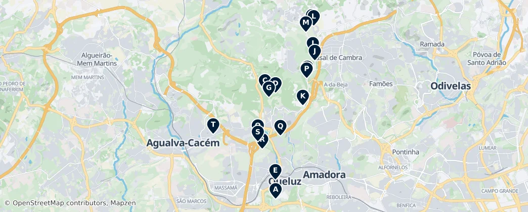 Mappa di União Das Freguesias De Queluz E Belas Unmissable