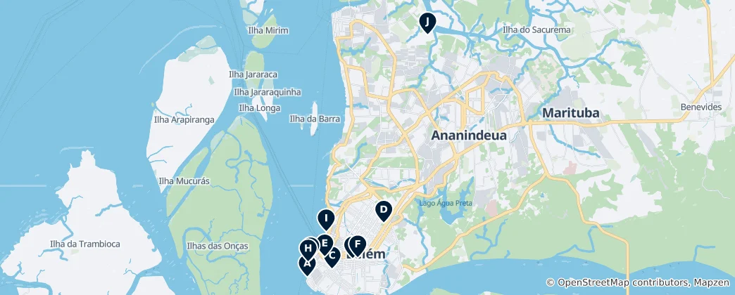 Mapa De Parks & Nature in Belém
