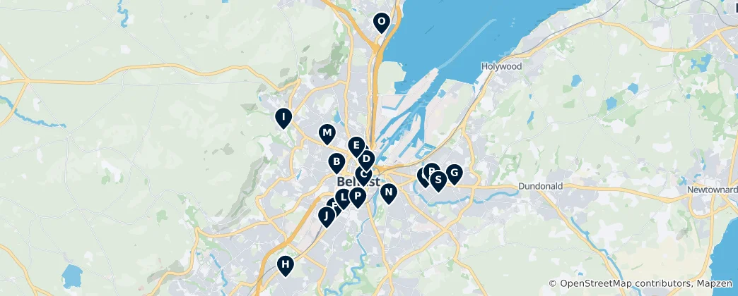 Mapa Belfast's Sacred Sites