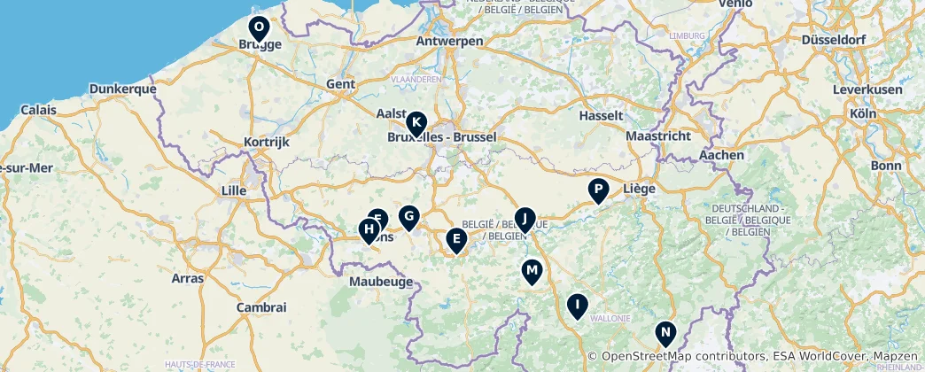 Map of Belgian Cultural Treasures