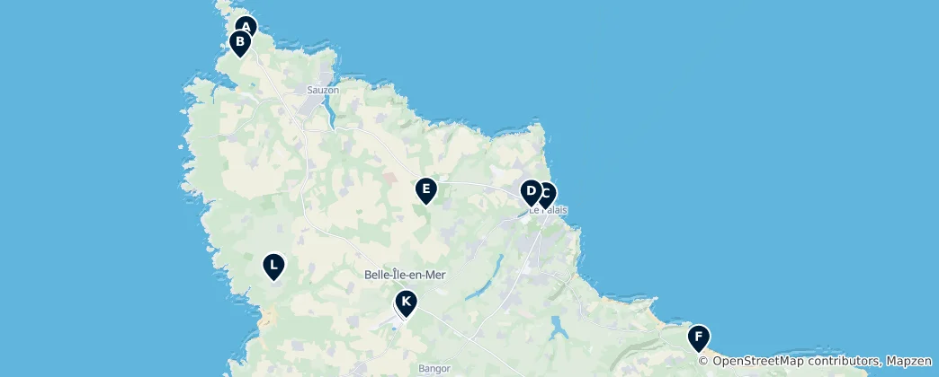 Mappa di Belle-Île Outdoor Adventures