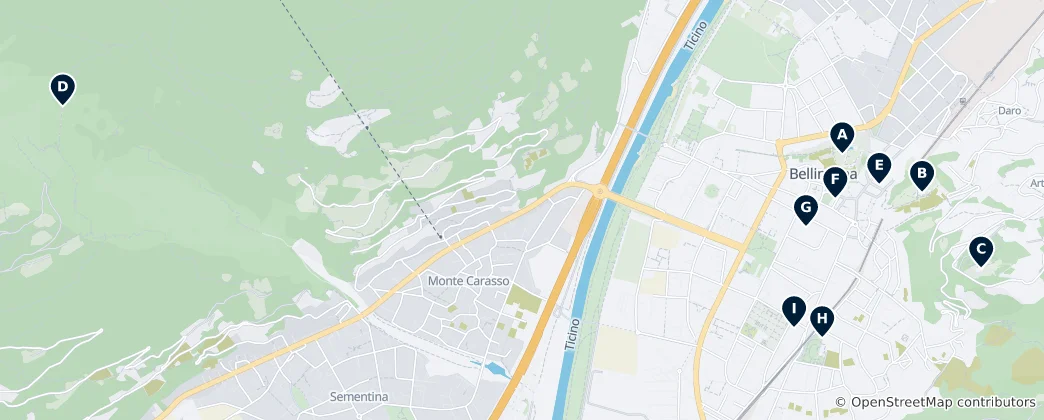 Mapa Bellinzona Unmissables