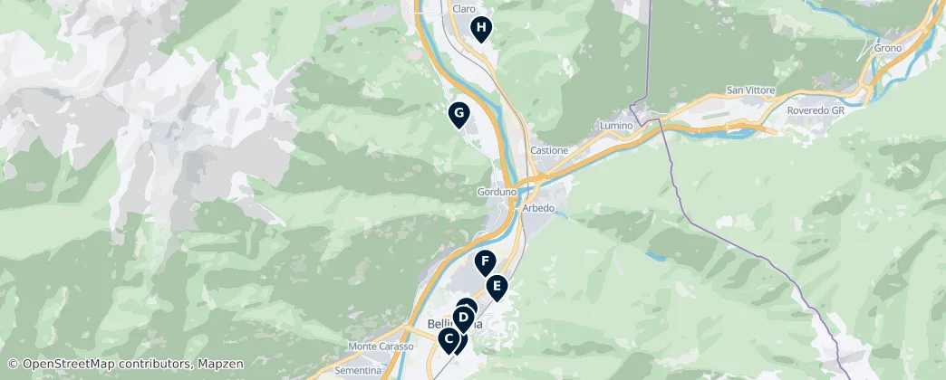 Map of Historic Churches of Bellinzona