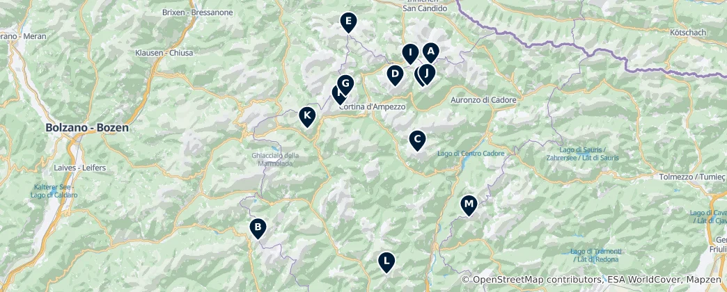Mapa Iconic Mountain Peaks