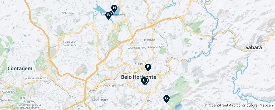Mapa De Belo Horizonte Cultural Highlights