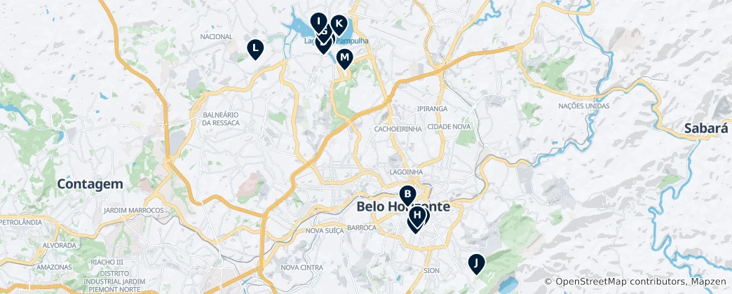 Map of Belo Horizonte Must-Sees