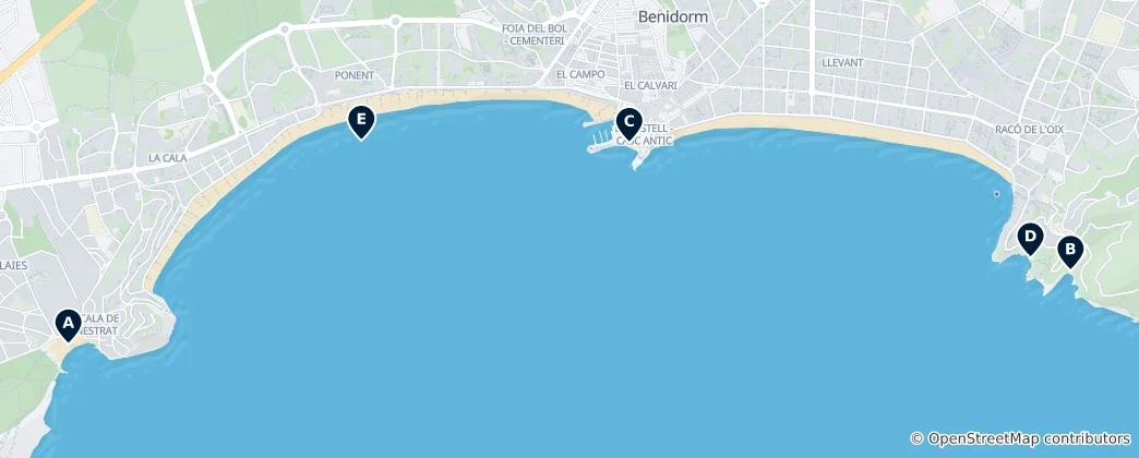 Mapa Best Beaches and Coves