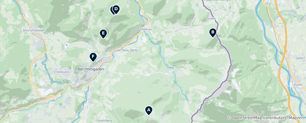 Mapa Panoramic Peaks and Viewpoints