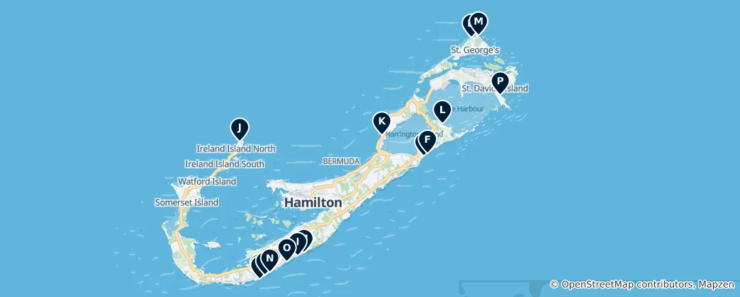 Mappa di Bermuda's Best Beaches