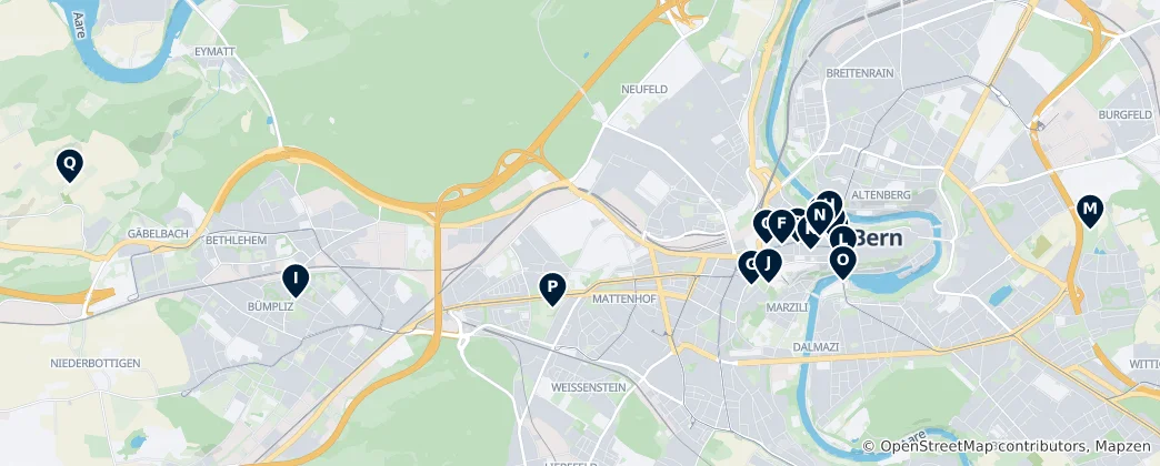 Map of Bern's Heritage Highlights