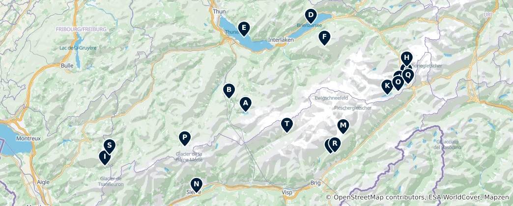 Map of Alpine Lakes and Reservoirs