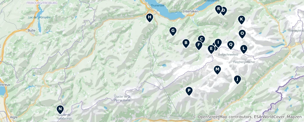 Map of Majestic Alpine Peaks