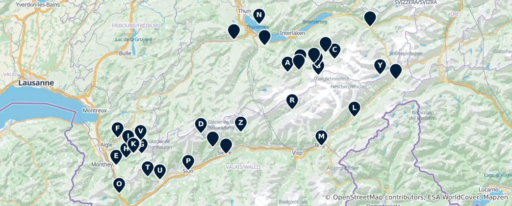 Map of Swiss Regional Cuisine & Dining