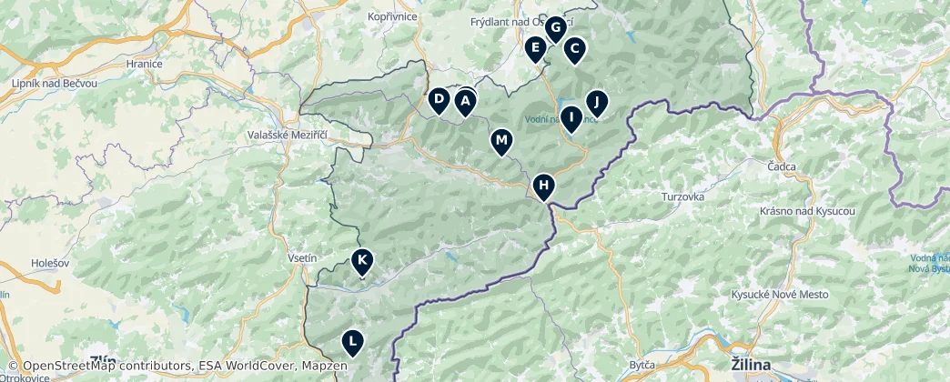 Beskydy Protected Landscape Area Essentials — Mappa