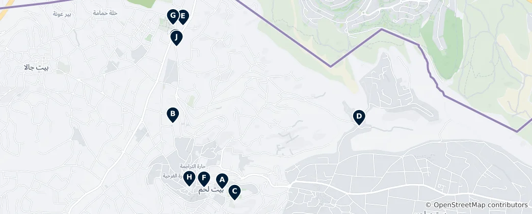 Mappa di Bethlehem Unmissables