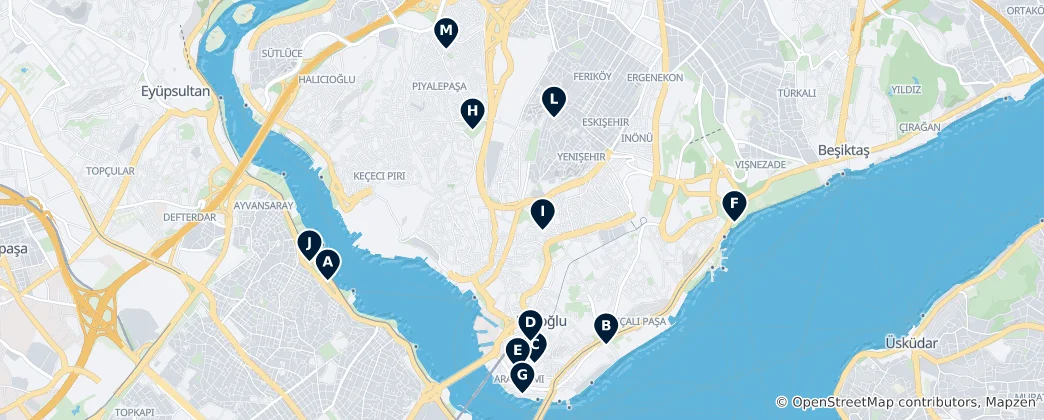 Mapa Istanbul's Sacred Sites