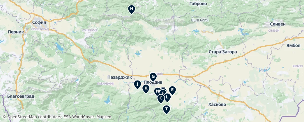 Bulgaria's Spiritual Heritage — Map
