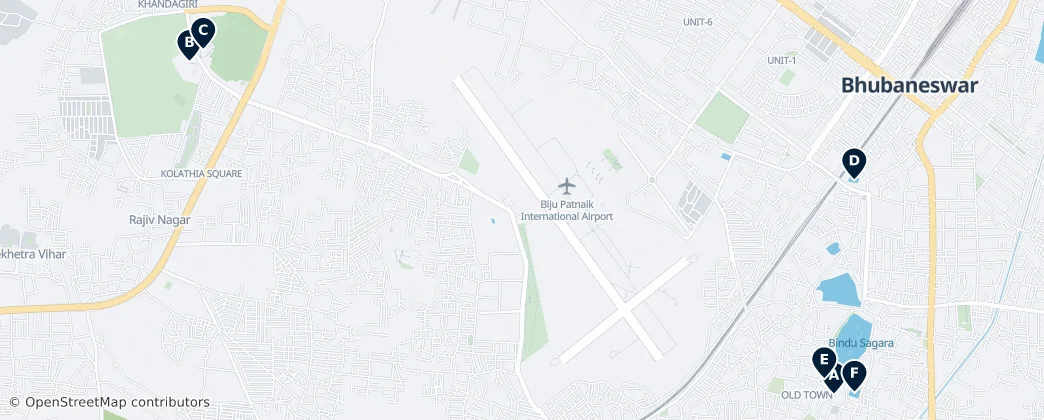 Map of Hidden Gems of Bhubaneswar