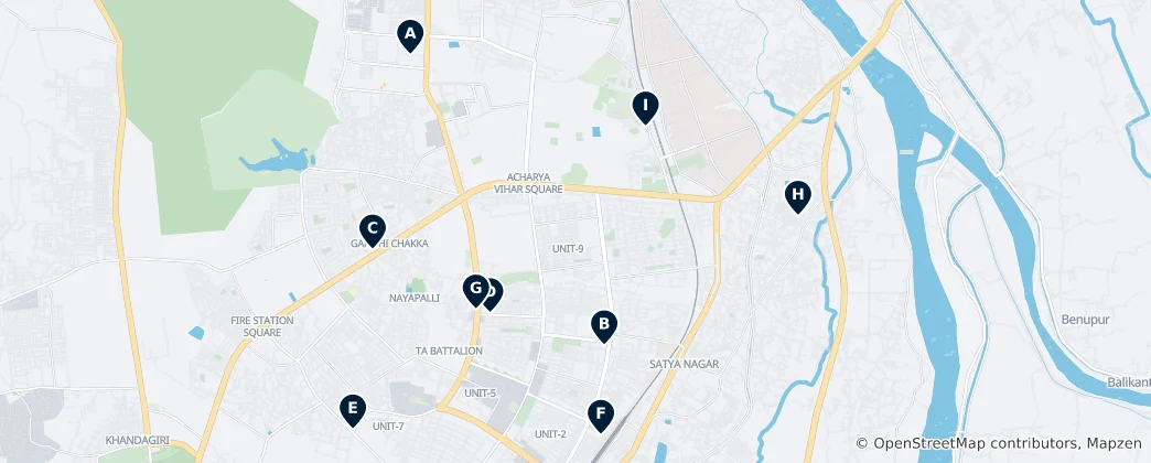 Mapa Temples & Shrines