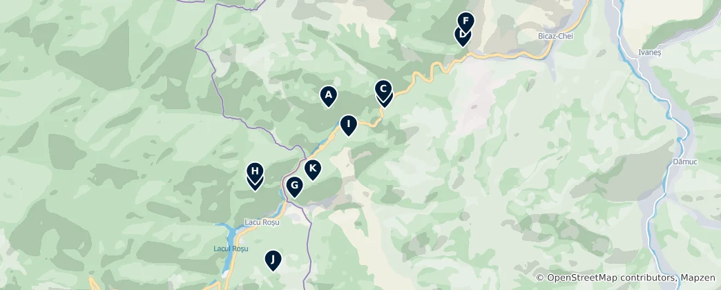 Mapa Mountain Adventures in Bicaz