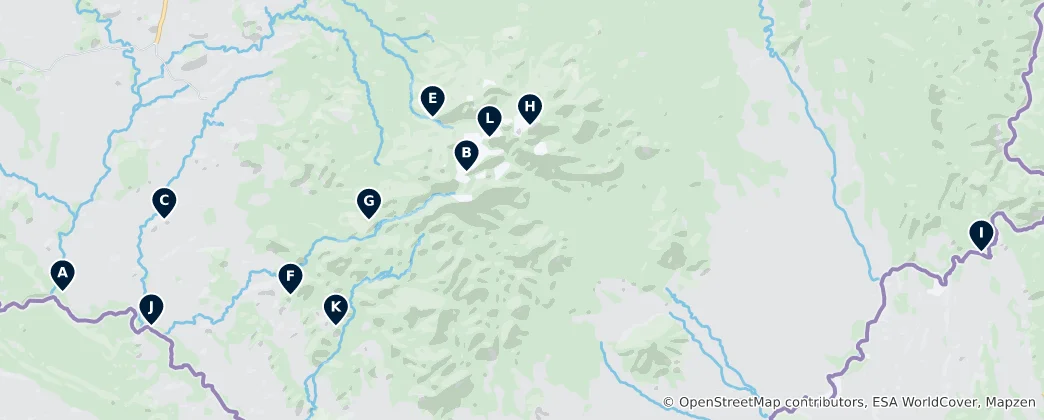 Map of Best Peaks and Viewpoints