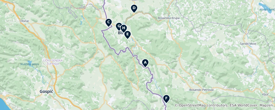 Mapa Bihać Must-Sees