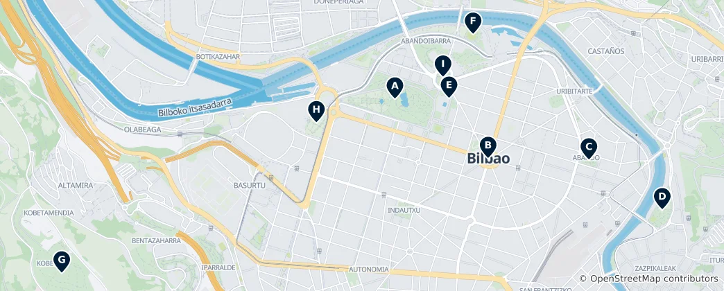 Mapa Parks and Gardens
