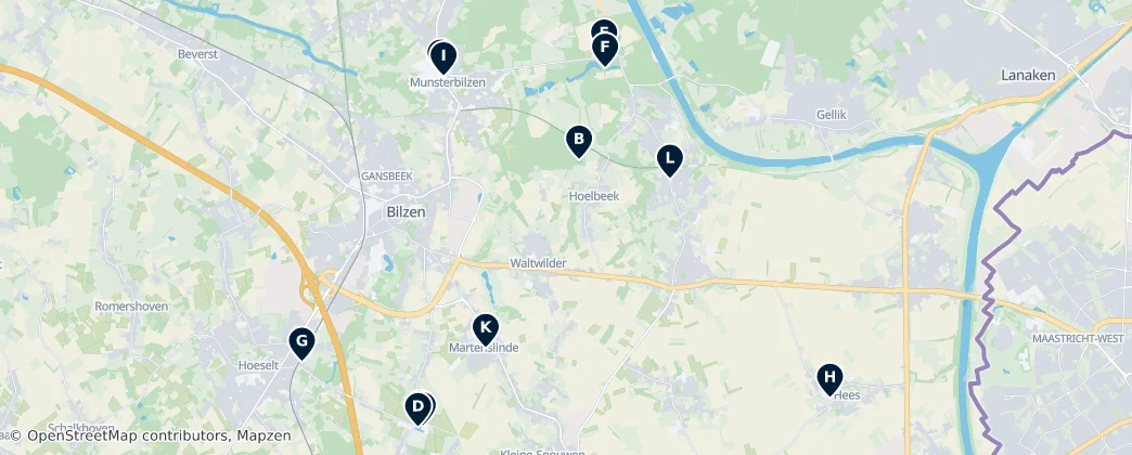 Heritage Sites of Bilzen — Mapa
