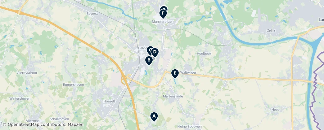 Parks and Recreation in Bilzen — Mapa