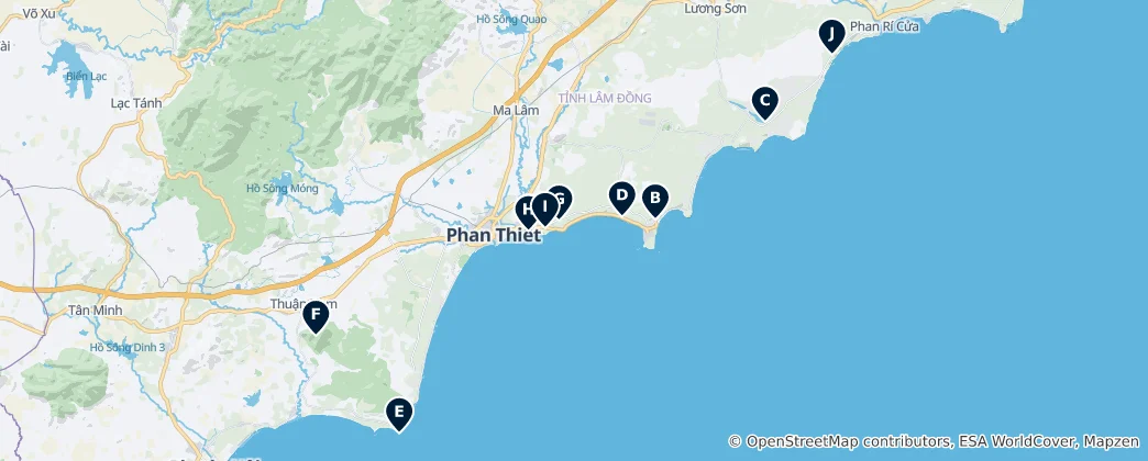 Karte von Bình Thuận Essentials
