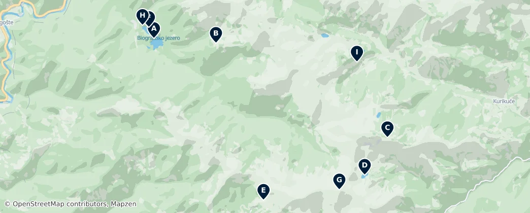 Biogradska Gora National Park Essentials Haritası