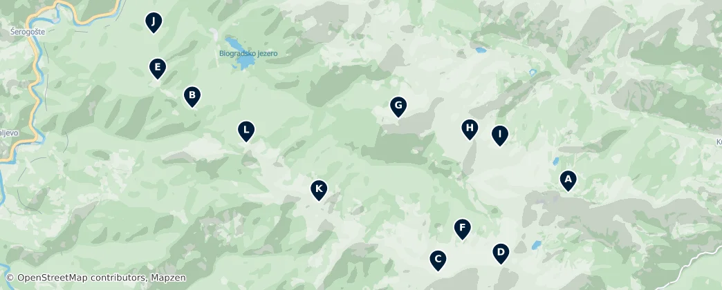 Karte von Hiking and Peaks