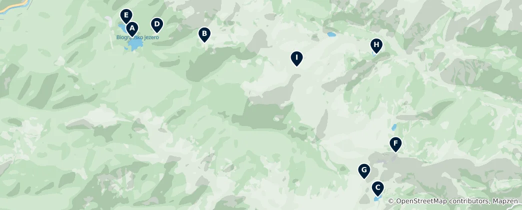 Mappa di Scenic Lakes & Viewpoints