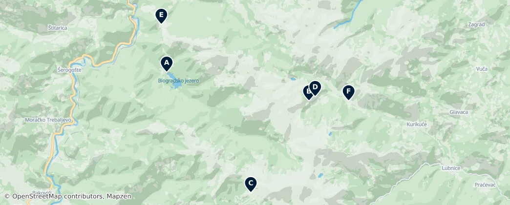 Karte von Wilderness Stays & Mountain Huts