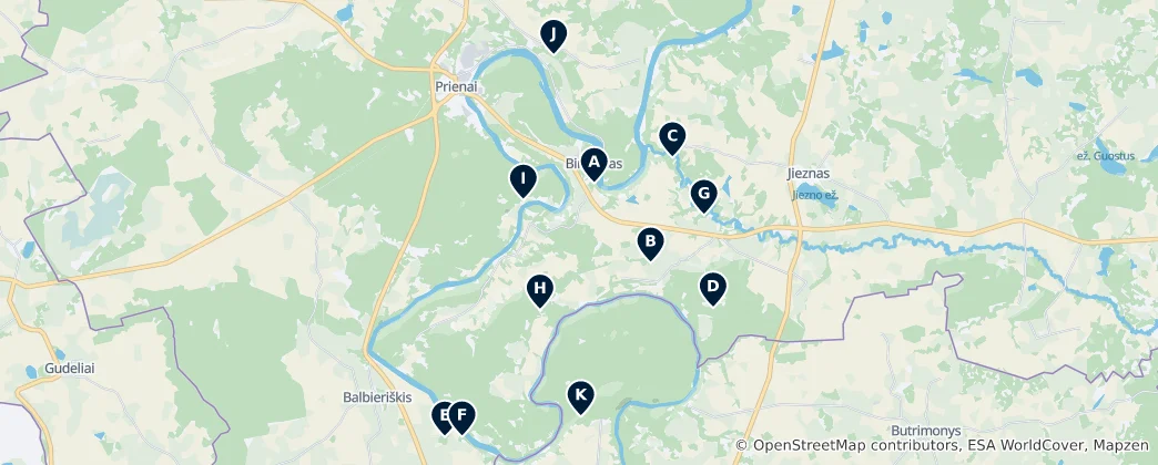 Map of Ancient Lithuanian Hillforts