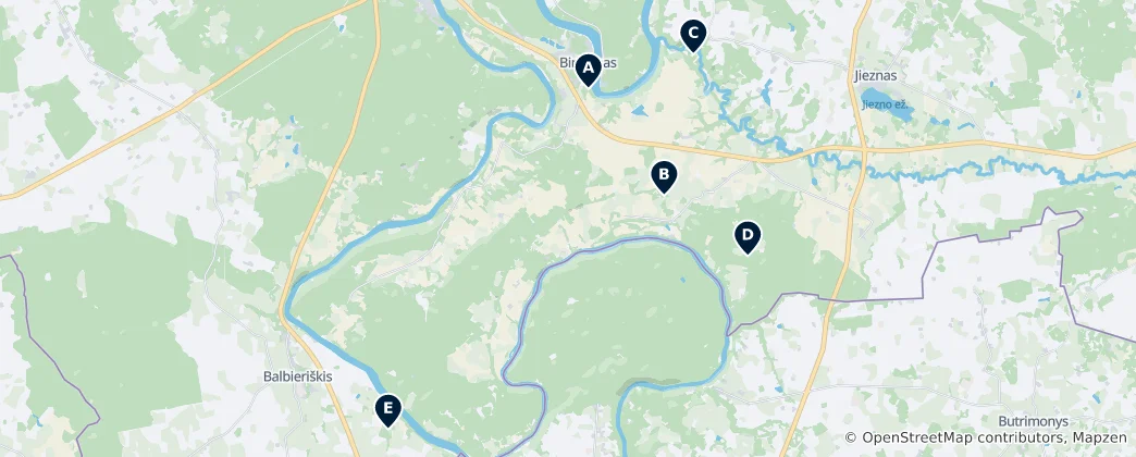 Mapa de Lithuanian Hillforts