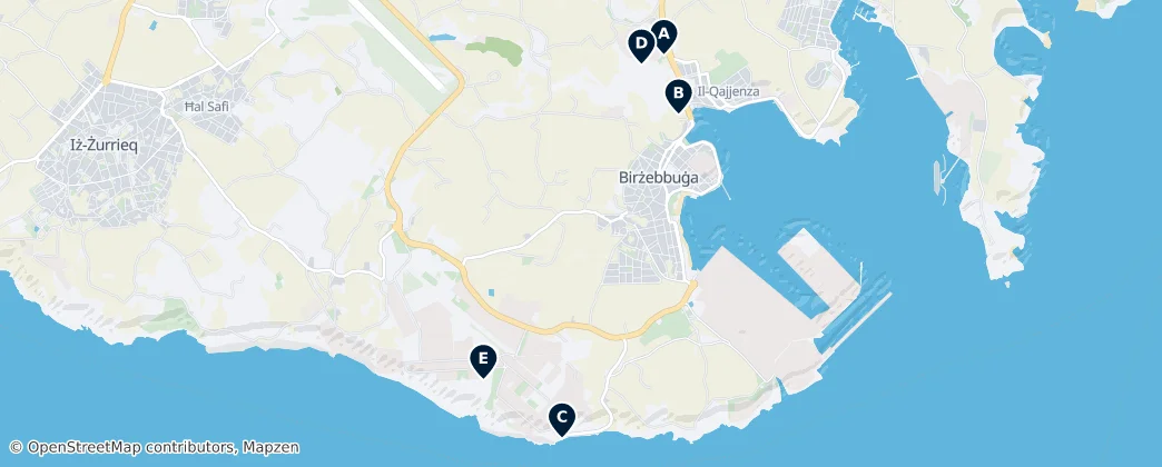 Archaeological Sites in Birżebbuġa — mapa