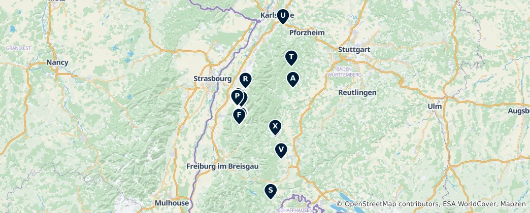 Karte von Regional Heritage Sites