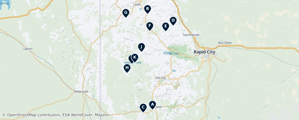 Mapa de Campsites and Caravan Sites