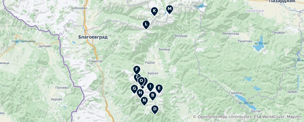 Mappa di Mountain Huts & Shelters