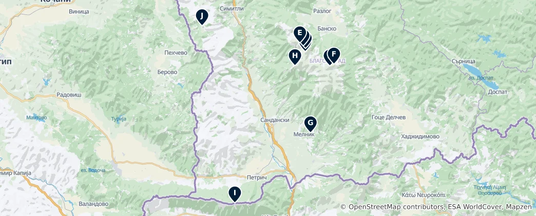 Mapa Scenic Peaks and Viewpoints