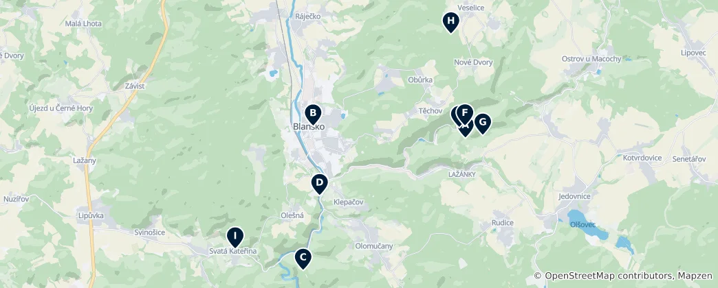 Map of Blansko Unmissables