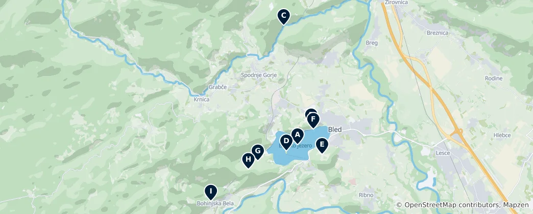 Map of Bled's Unmissable Icons