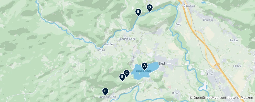 Térkép: Szlovénia természeti csodái