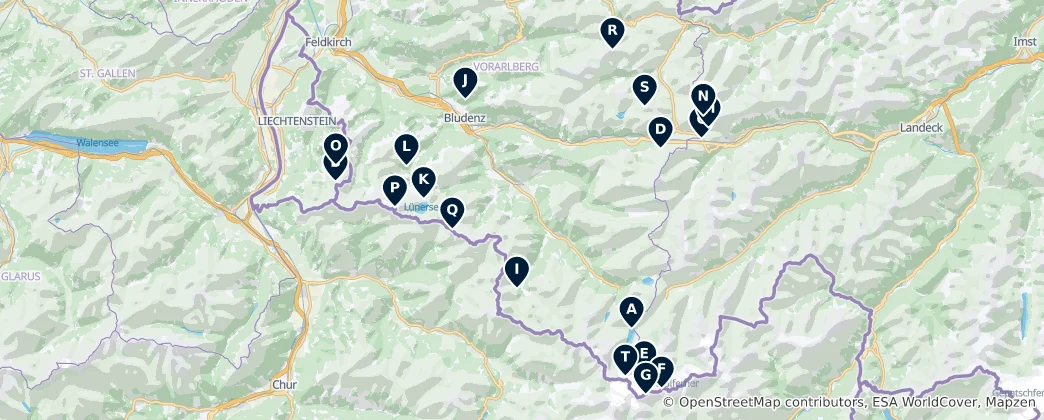 Alpine Peaks and Passes Haritası