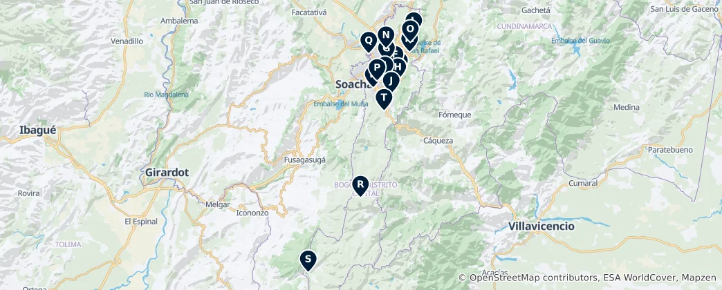 Map of Bogotá Cultural Highlights
